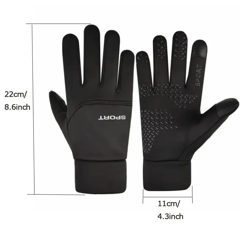 Cycling Gloves Men's Winter Velvet Touch Screen Anti-Slip Outdoor Cycling Mountaineering Waterproof Windproof Sports