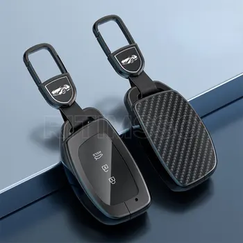 Nuova copertura chiave auto in lega per Hyundai Tucson Santa Fe Rena Sonata Elantra Creta Ix35 Ix45 I10 I30 I40 3 4 pulsanti Premium Key Case