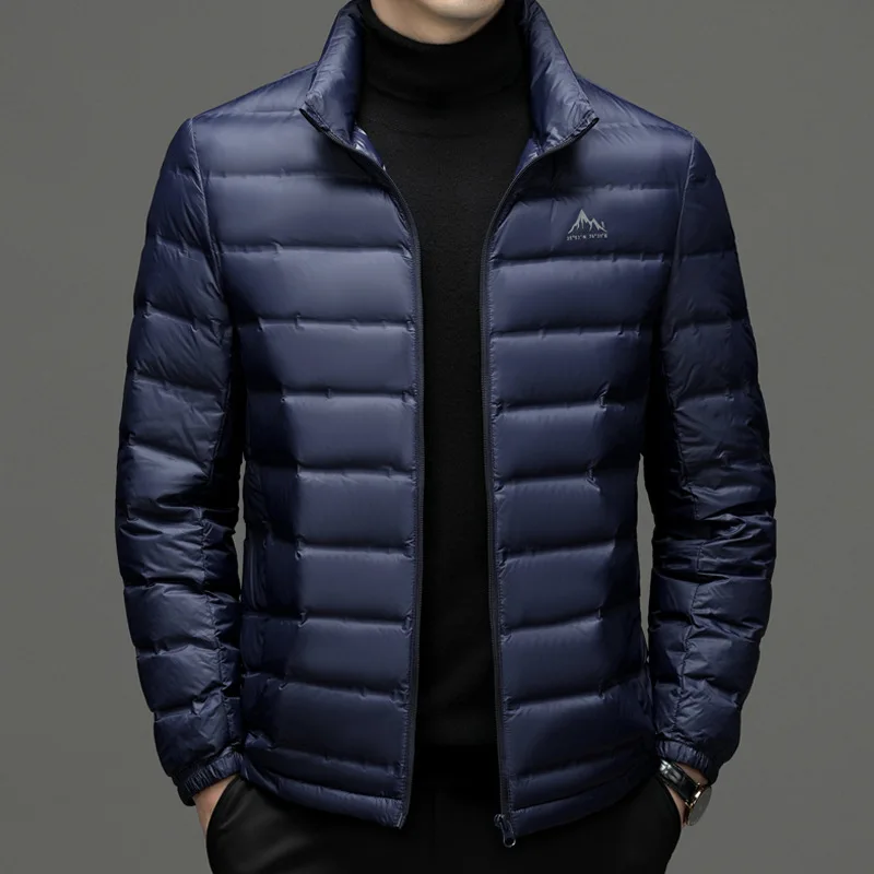 men's short down jacket Men's high-end stand collar lightweight down jacket Men's stand collar light warm duck down jacket