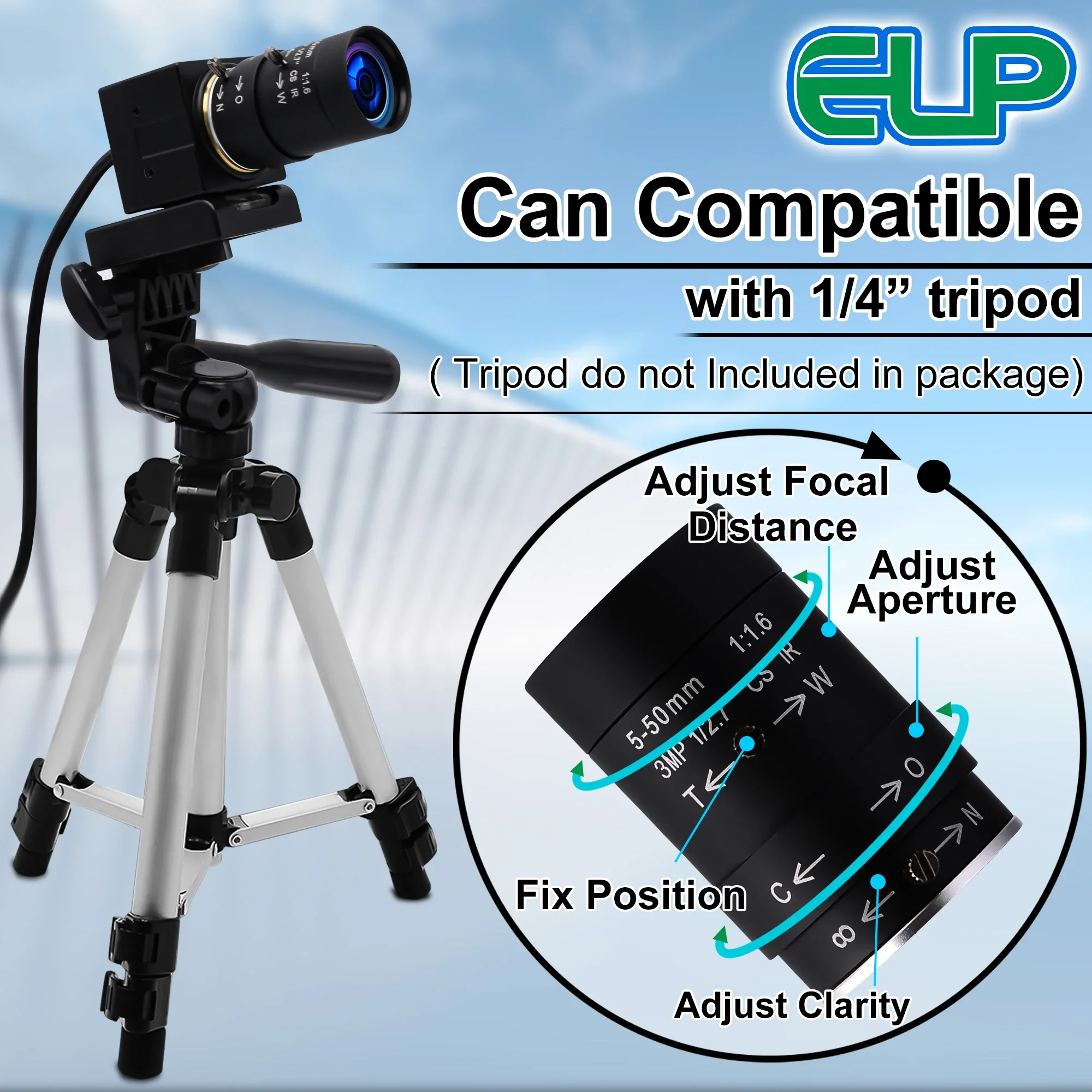 ELP 2 MP USB Camera 1080P 30fps 720P 60fps 480P 120fps Manual Focus Webcam for Windows Android Linux Mac PC Laptop