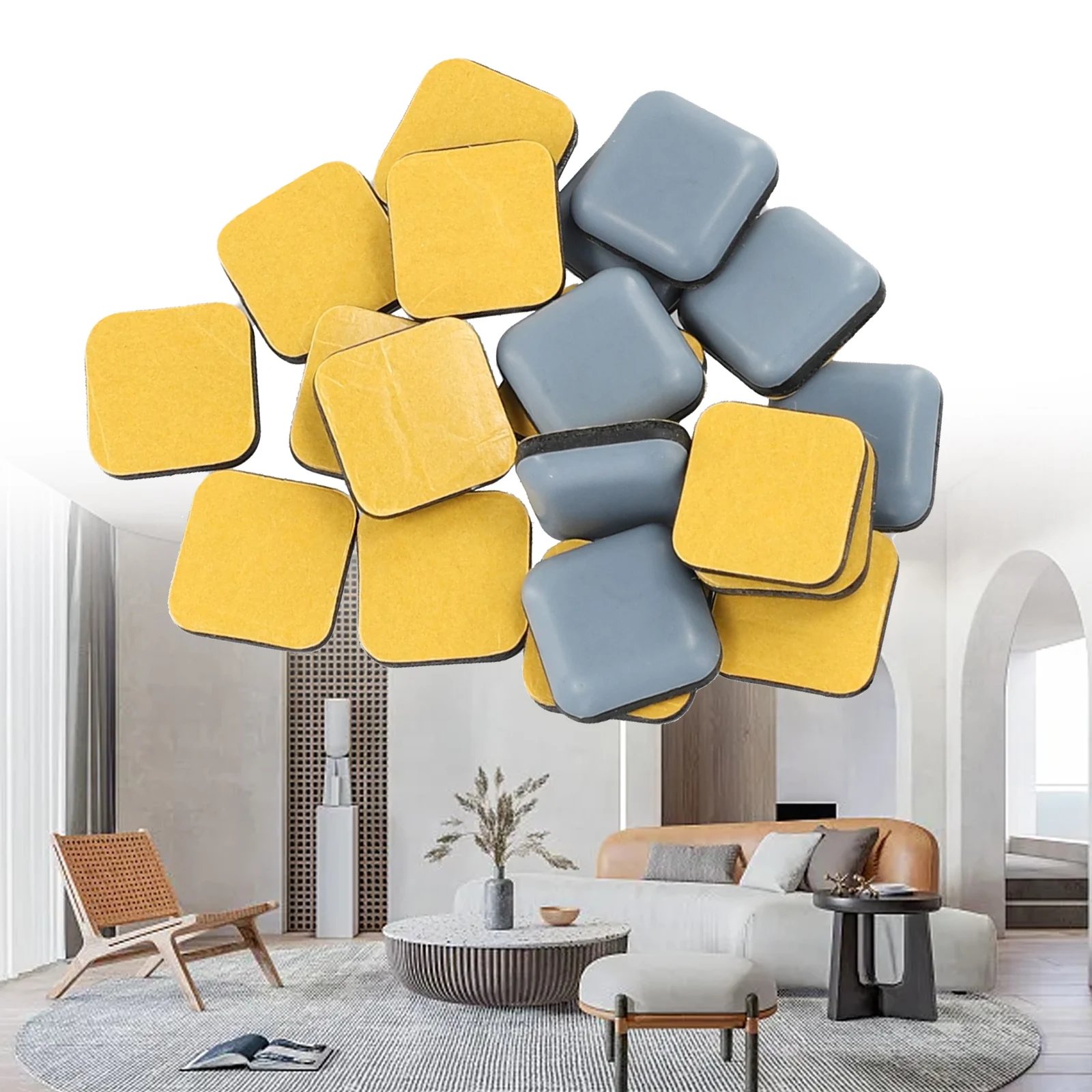 Feet Glider Sliding Pads Household Furniture Sliders 20 Square Floor Mover Pads For Carpet Movers Heavy Duty Shifter Removal