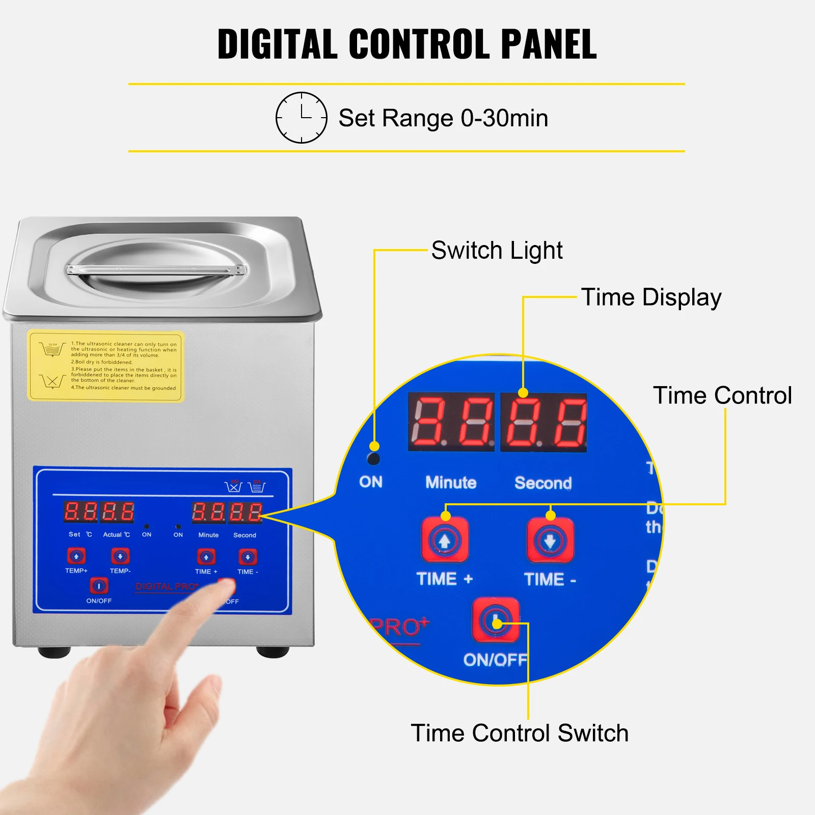 SucceBuy1.3L2L3L6L10L15L22L30LUltrasonic Cleaner Lave-Dishes Portable Washing Machine Diswasher Ultrasound Home Appliances 5