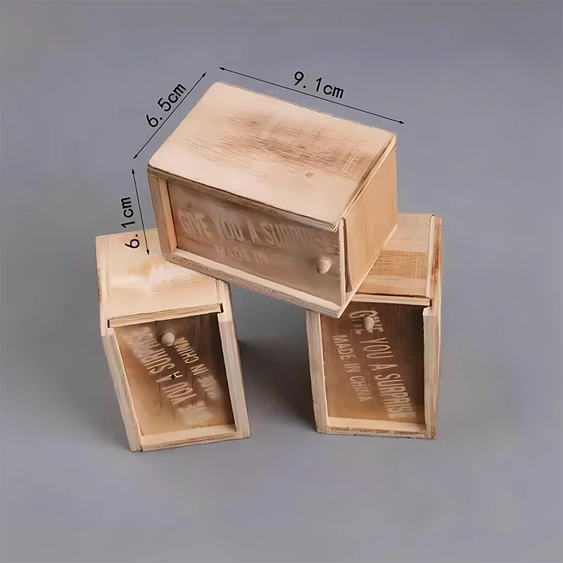 Halloween Fun Happy Joke Boxes Rubber Spider Prank Happy Box Handcrafted Wooden Spider Box Money Surprise in a
