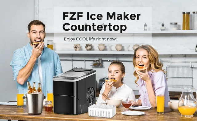 Ice Makers Countertop, Self-Cleaning Function, Portable Electric Ice Cube  Maker Machine, 9 Pebble Ice Ready in 6 Mins