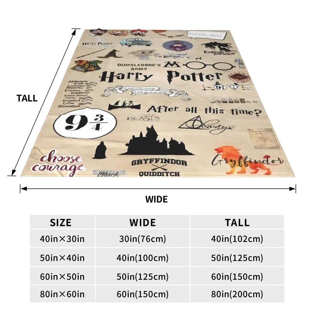 Description Picture 3 of itemHarrys Potters Blanket Warm Funny Plush Bedding Throws For Couch Chair Camping Flannel Bedspread Bed Cover