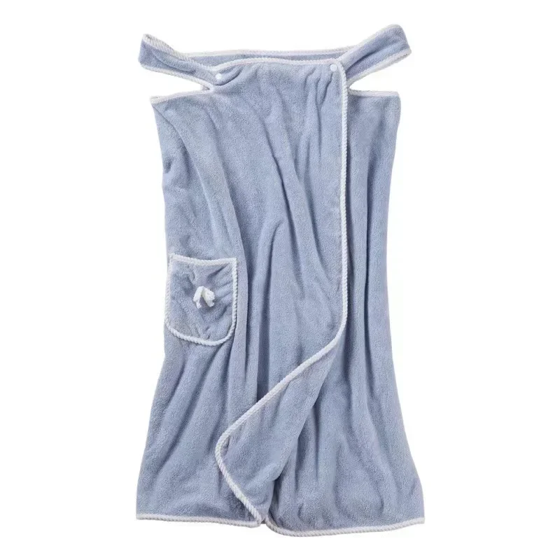 Coral Velvet Bath Skirt Soft Absorbent Thickened Edging Adult Women Chest Wrapped Wearable Bath Towel