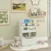 Kids Storage Bookcase Stand w/ Display Shelves & Drawer for Toys & Books, Green 2