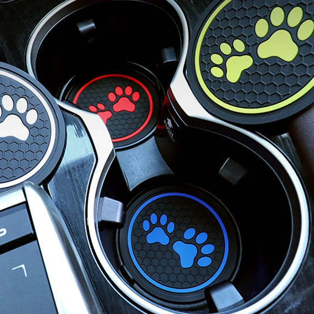 1 Pair Car Coasters Cup Mat Universal Holder Anti Slip Bottle Pad Insert Pads Interior Water Cups Car Accessories