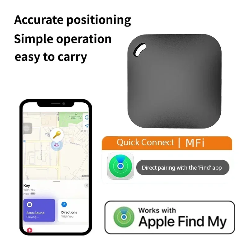 Rastreador GPS Bluetooth inteligente funciona con Find My APP, dispositivo de recordatorio antipérdida para Iphone, localizador de repuesto nominal MFI