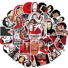 

10/30/50PCS Spain TV Money Heist Series Graffiti Stickers Luggage Laptop IPad Water Cup Guitar Sticker Wholesale