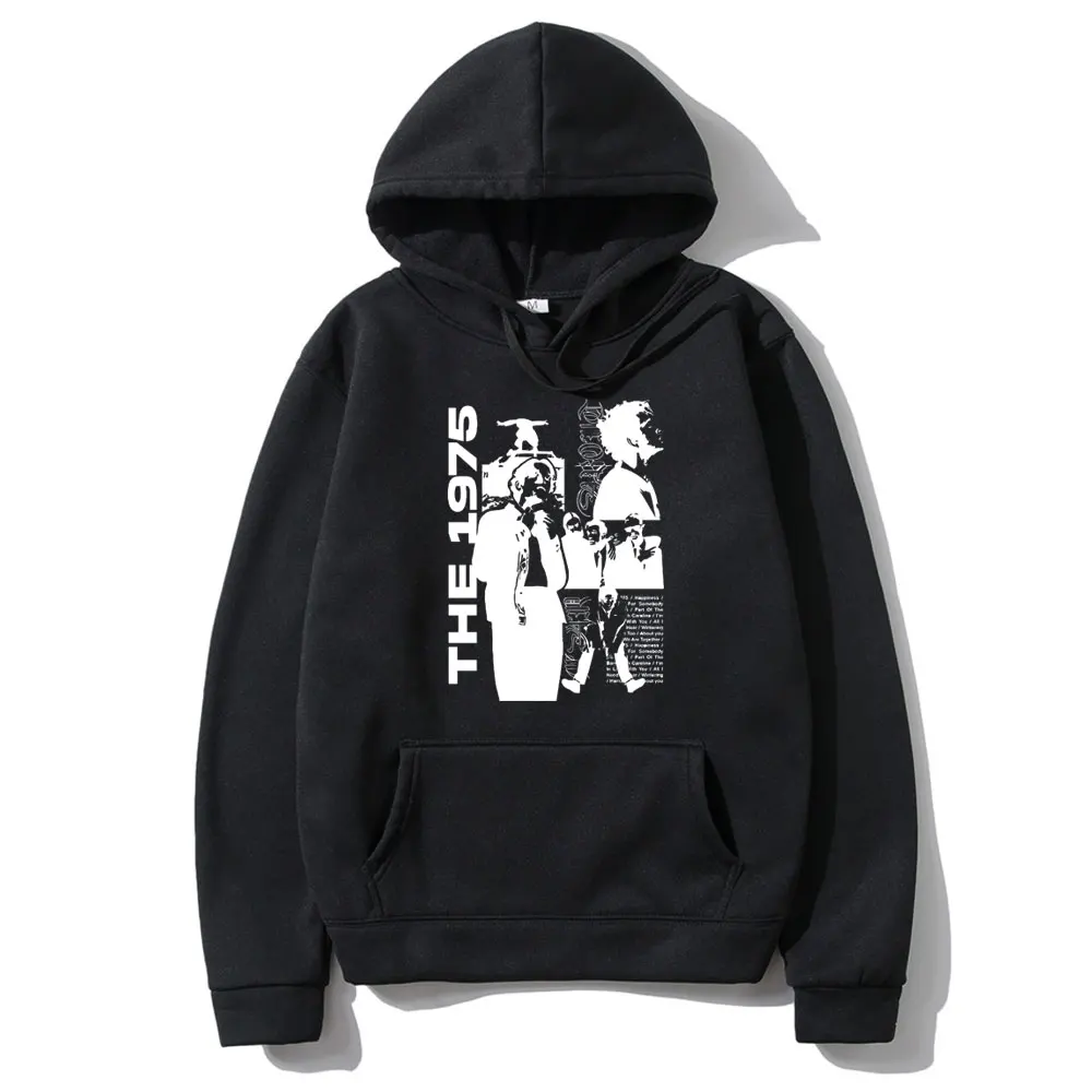 Rock Band The 1975 Being Funny in A Foreign Language Print Hoodie Matty Healy Graphic Pullover Indie Alternative Fashion Hoodies