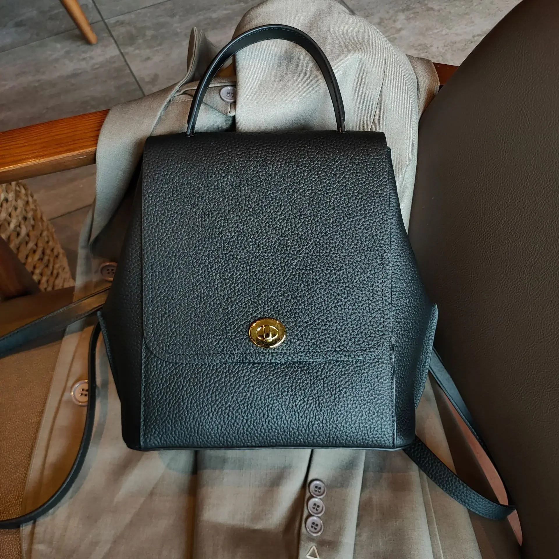 2024 Ins Vintage Women Backpack Cowhide Leather High Quality Female Shoulder Bag College Girl School Book Backpacks Daypack 6