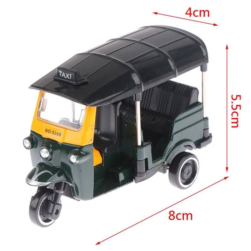 Alloy Tricycle Retro Simulation Model Three Wheeled Motorcycle Toy Diecast Hot Sale Autorickshaw Car Model Figure Toys For Kids - 6