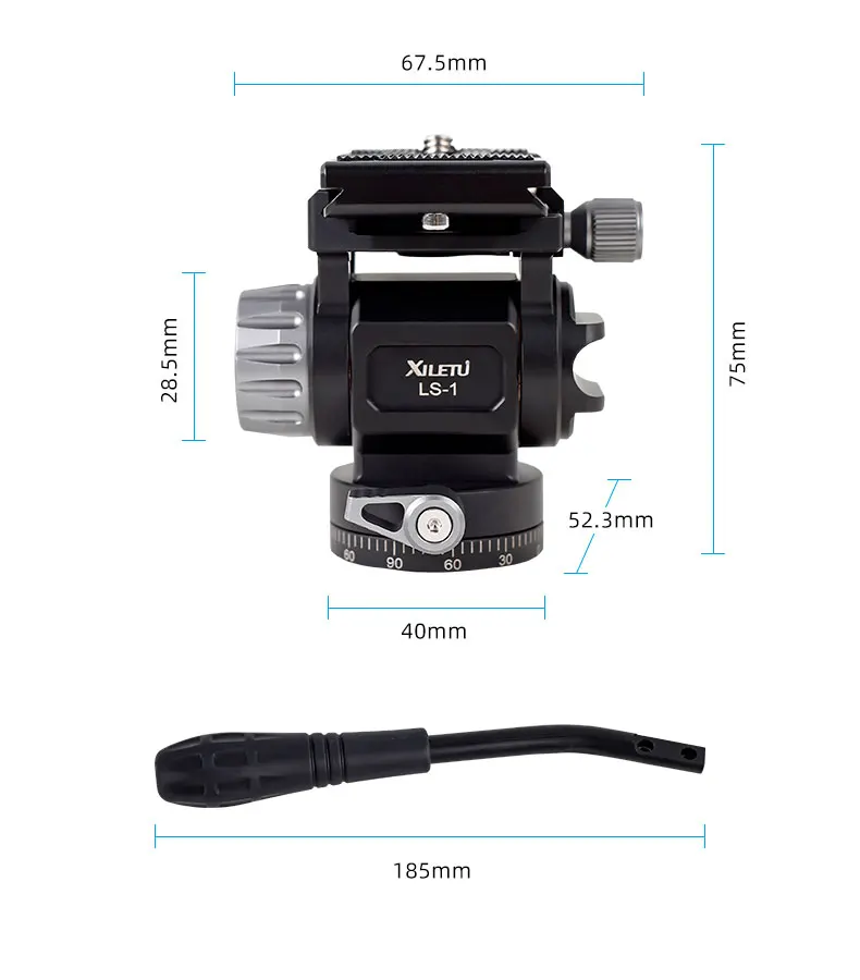 Description Picture 4 of itemXILETU LS1 Panoramic Tripod Head Hydraulic Fluid Video Damping Head For Tripod Monopod Camera Holder Stand Mobile SLR DSLR