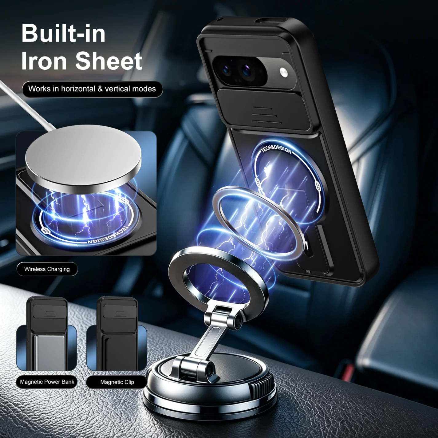 Enhanced Shockproof Magnetic Phone Case with Kickstand | Military-Grade Hybrid Armor Design