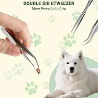 Pet Tick Removal Tool Kit Stainless Steel Tick Remover Tweezers for Dogs Cats Humans Grooming Care Accessories 3