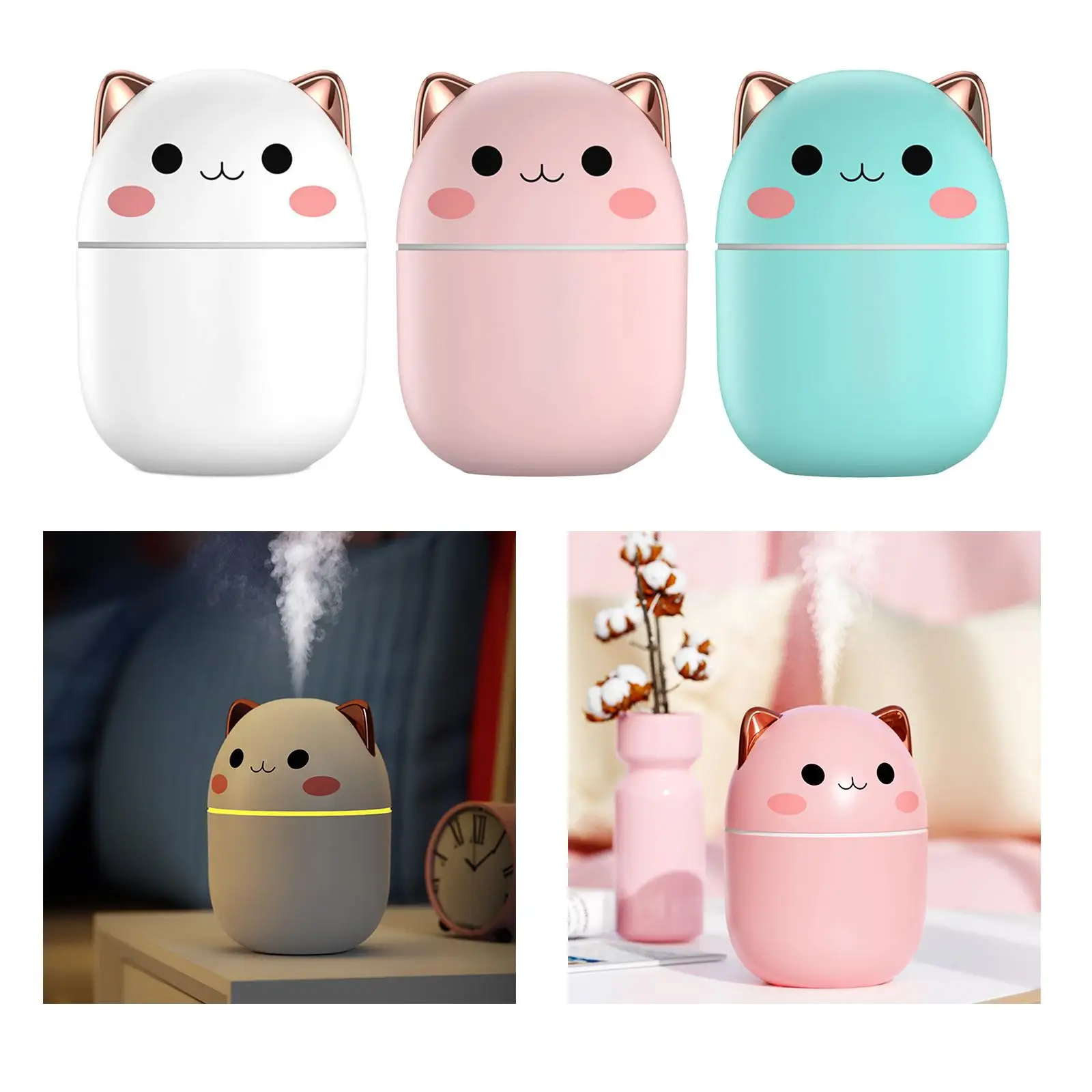 200/300ML Portable Air Humidifier Aroma Essential Oil Diffuser Mini Mute Humidifier With Night Light Car Air Humidifier for Home images - 6