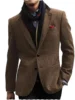 1Pieces Herringbone Single Breasted Jacket Casual Wedding Groom New Tuxedos Coat Elegant Men's Jackets Business Man Suits Blazer 1