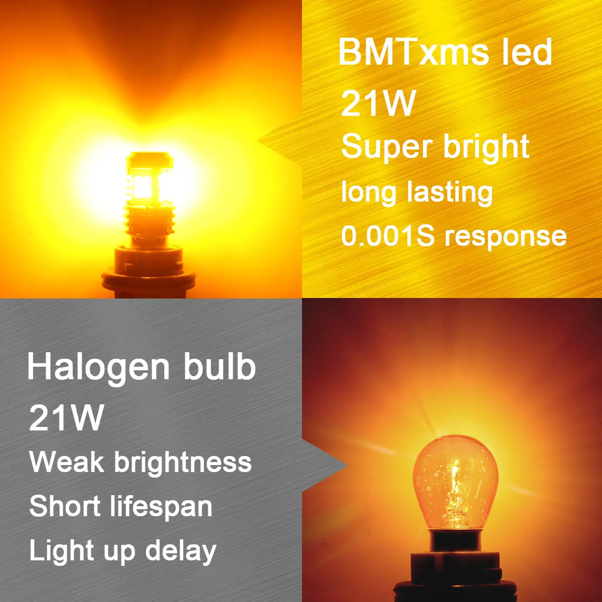 BMTxms 3000K ڹ ĵ LED  õ, 1156 BA15S P21W BAU15S PY21W 7440 W21W W21W WY21W T20 7443 W21/5W T20 3157 P27/7W T2