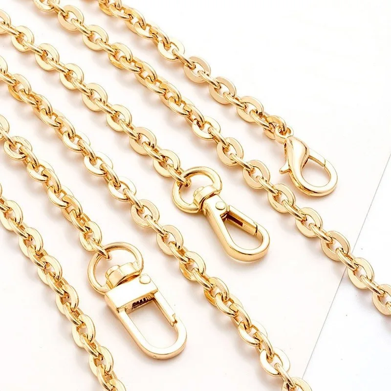 Bag Chain Electroplated Flat Chain Crossbody Bag Metal Chain Shoulder Strap Aluminum Chain Shoulder Strap Parts & Accessories
