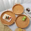 Vietnamese Rattan Tray Vine Woven Storage Double Ear Practical Desktop Tray Basket Bread and Fruit Dim Sum Picnic Simple Storage 3