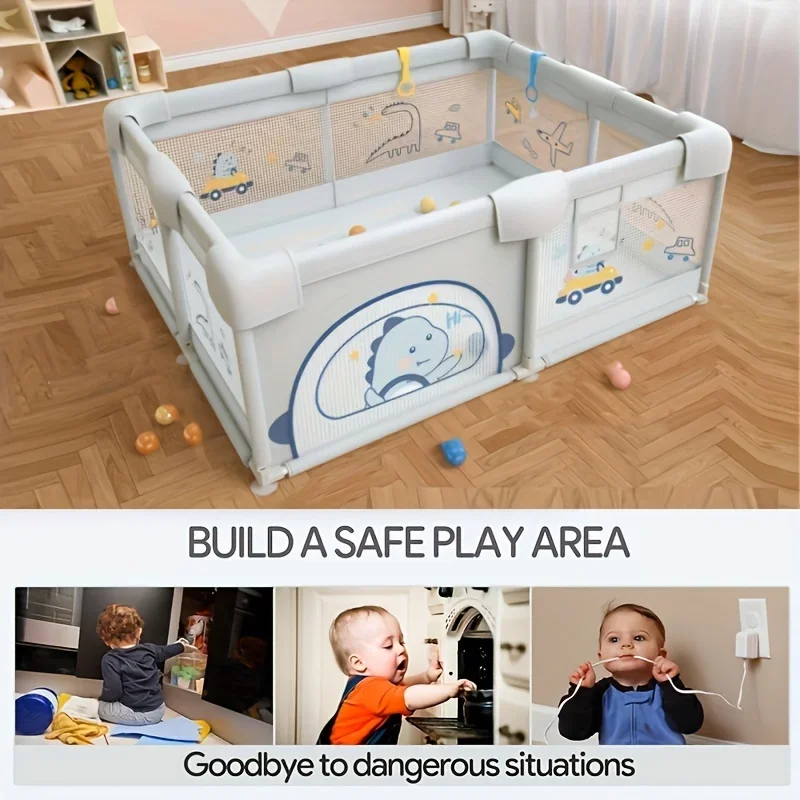 Baby Playpen Play Pen for Kids Activity Center Large Baby Playard for Indoor Outdoor Sturdy Safety Fence Toddler
