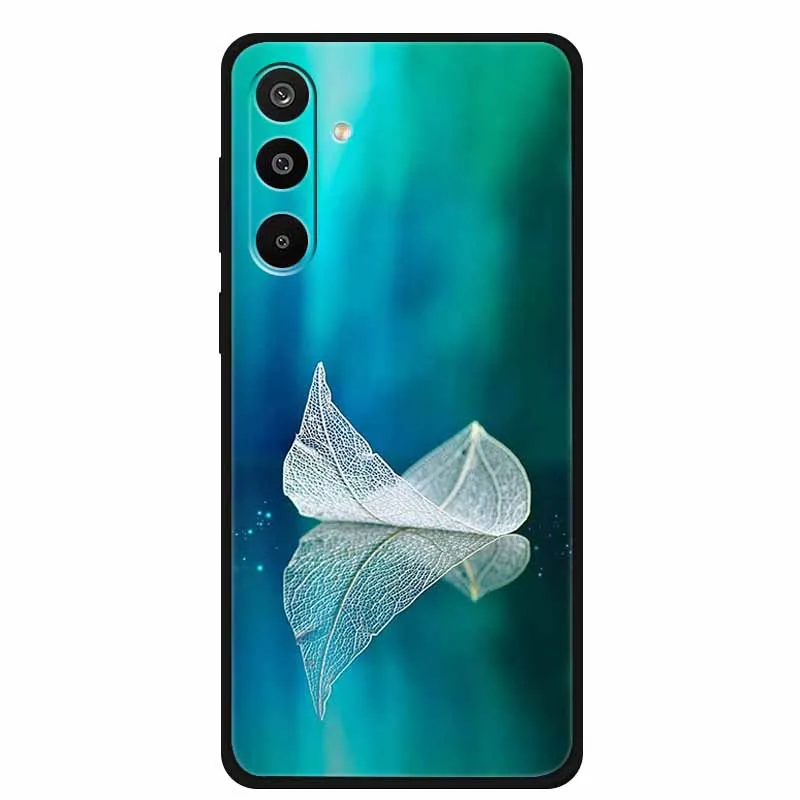 Floral Printed Silicone Phone Case - Black TPU Cover