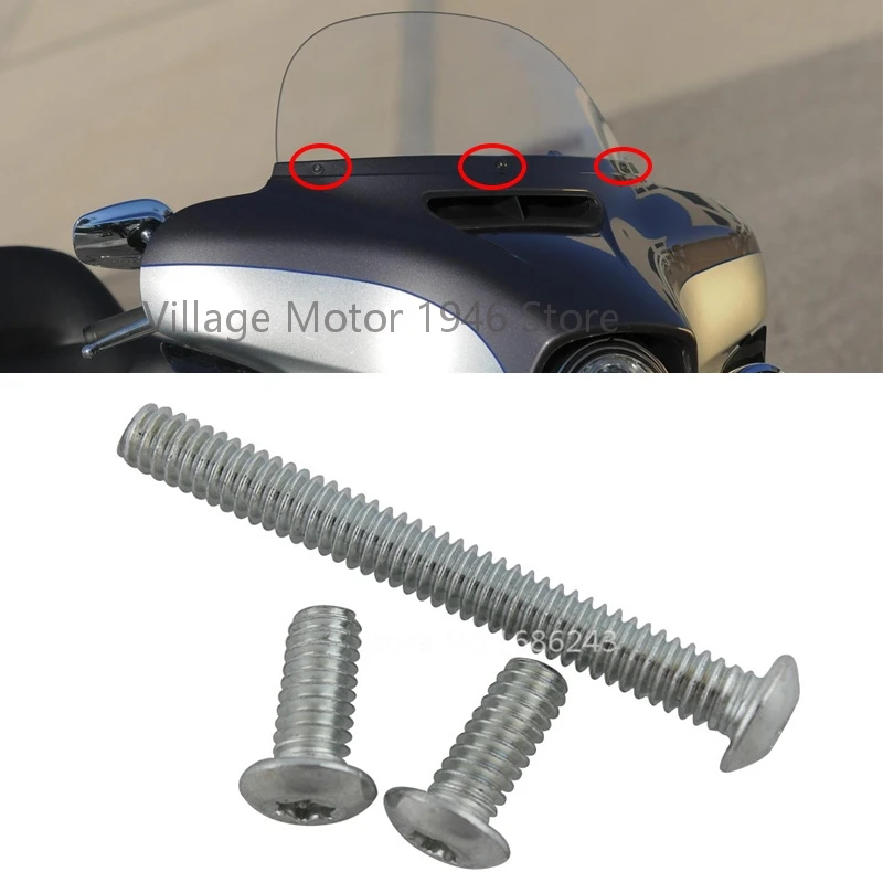 

Chrome Screws Slotted Stock Batwing Trim Fairing Windshield Bolt Kit For Harley Touring Electra Glides 2014-UP Motorcycle Parts