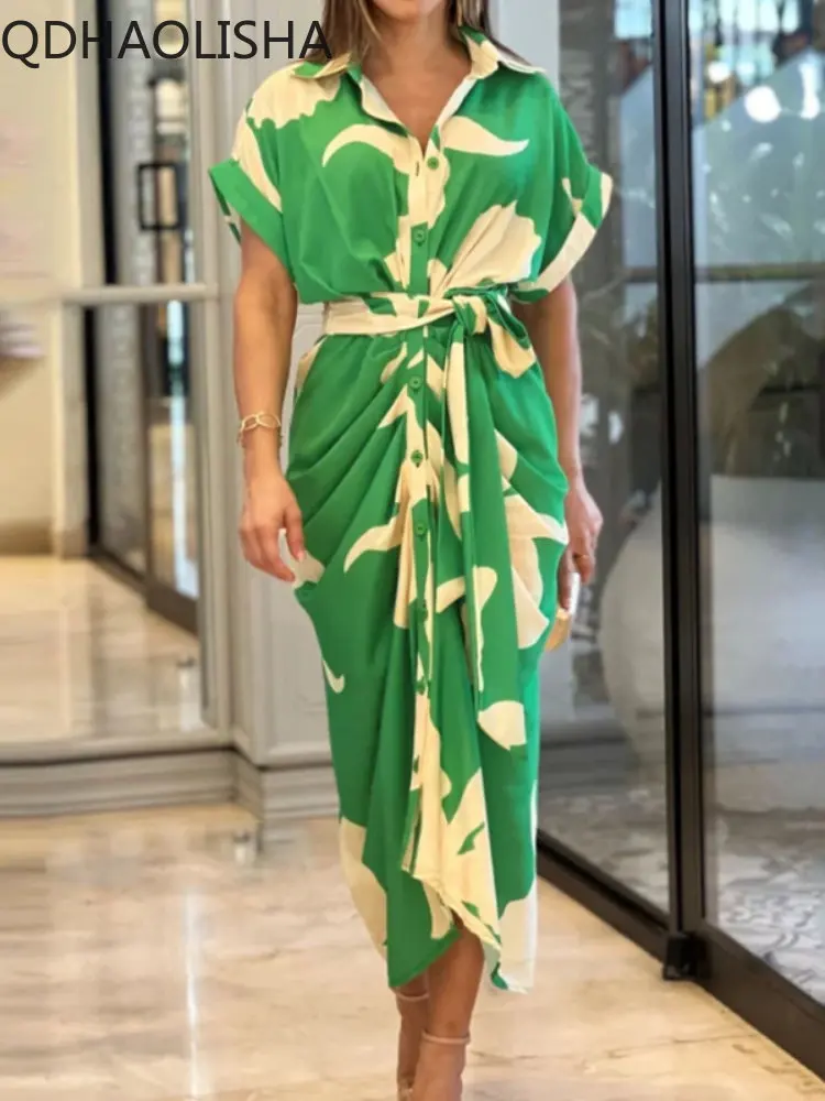 

Spring Summer Style New Collar Sexy Dress South Korea Fashion Street Dress Women's Button Loose Long Sleeve Top Shirt Dress