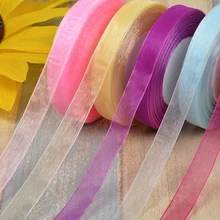 50yards Tape Wrapping Organza Ribbon For Christmas Party Home DIY Gift Packaging Wedding Party Decoration Tapes Handmade Fabric