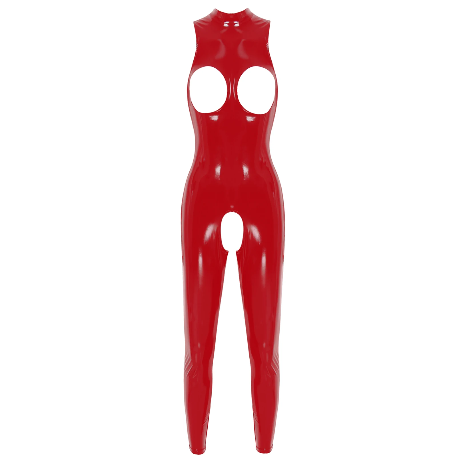 thumbnail image 1 of Catsuit de látex para mujer, trajes brillantes de aspecto húmedo, charol erótico, leotardo con entrepierna abierta, ropa de discoteca de baile en barra, 1 of 5