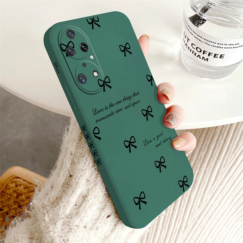 Elegant White Bow Knot Shockproof Silicone Phone Case