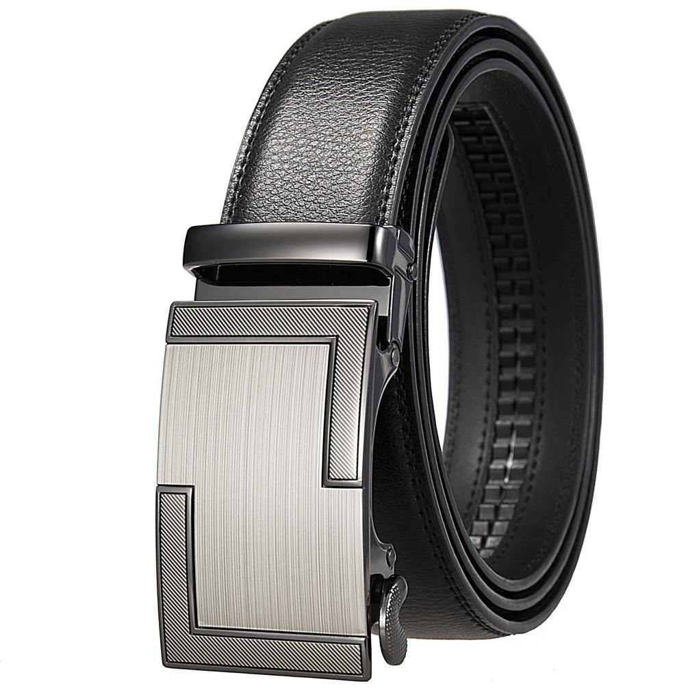 3.5 Width Tan Brown Leather Belt For Men Male Automatic Buckle Belts Trend Business Casual Mens Trouser Belt leather belt mens belt toothless automatic buckle belt