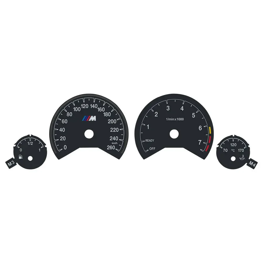 Gauge Face Overlay for BMW F30 F31 F32 F33 F34 F36 3M Instrument Cluster Tachometer Dials 260KM/H