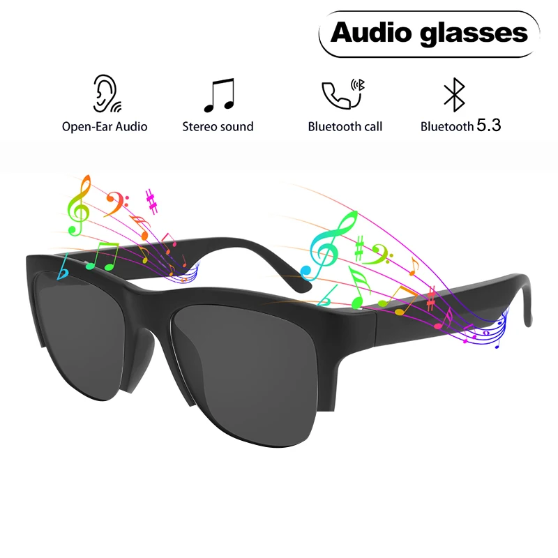 New F06 Smart Bluetooth 5.3 Glasses AntiBluray Stereo Double Speaker