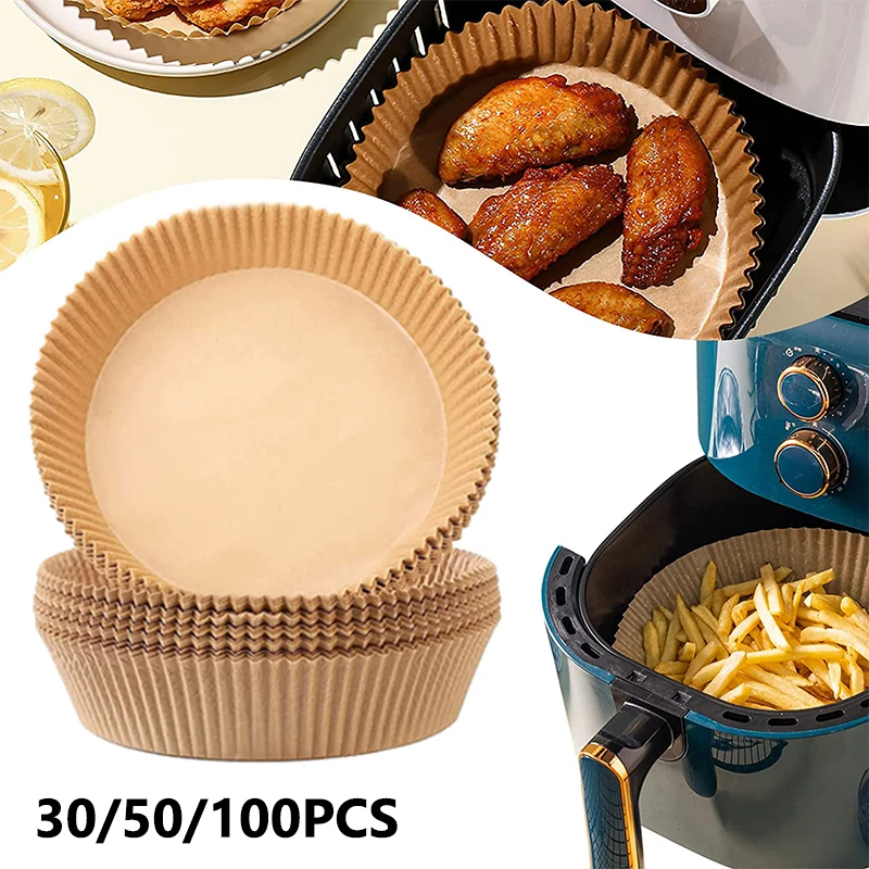 30/50/100PCS Disposable Air Fryer Parchment Paper Baking Oil-proof Liner Non-Stick Mat for Roasting Microwave 16/20cm |