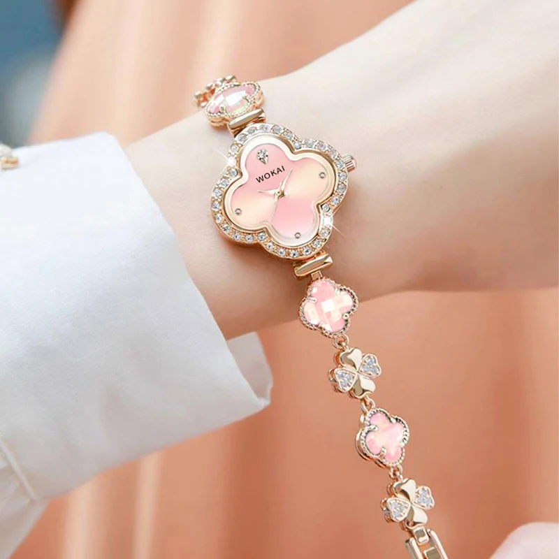 Four-Leaf Clover Watch Women's Elegant Fashion Watch Universal Niche Accessible Luxury Popular Noble Bracelet Chain Gift women watches