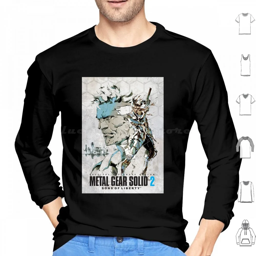 Metal Gear Solid 2 Poster Felpe Con Cappuccio Manica Lunga Metal Gear Solid Snake Metal Gear Snake Mgs Metal Gear Solid 2 Big