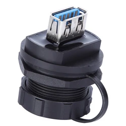 Waterproof USB3.0 Double Female Connector with Copper Contacts and Dustproof Cover (A)