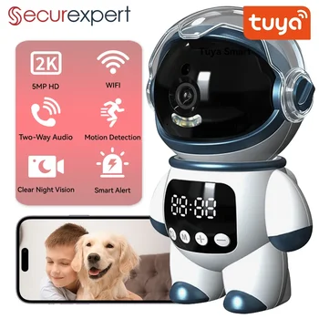 Tuya Smart Astronaut Wireless IP PTZ Camera 5MP WiFi Indoor Robot Baby Monitor Two Way Audio Motion Detection Video Robot Webcam 1