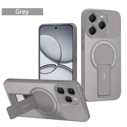 Enhanced Magnetic Mounting Bracket Protective Phone Cover for Realme Narzo 80 Lite (Gray pdtqcxzj)
