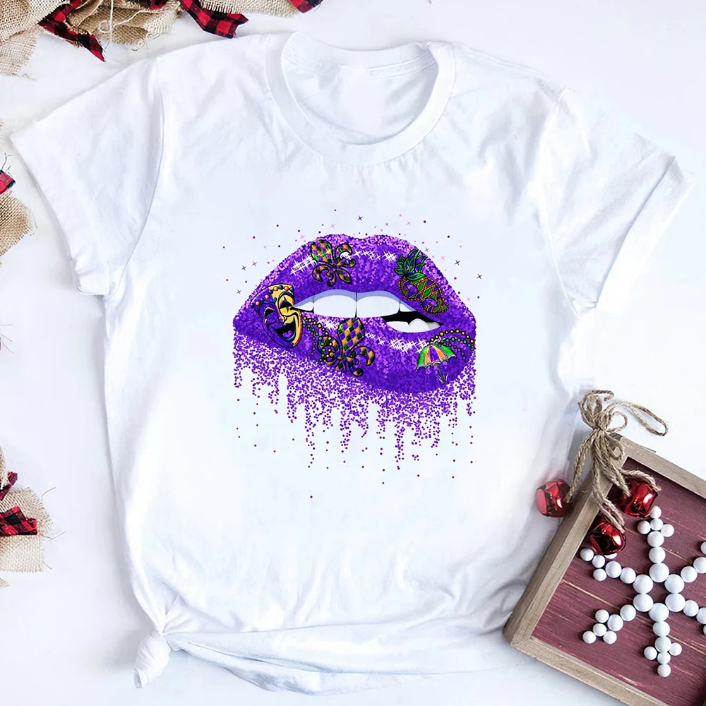 

New Women's T-Shirt, Sexy Lip Print Elements, Top Trend Fashion Casual Short-Sleeved Top Y2k Large Size Loose T-Shirt