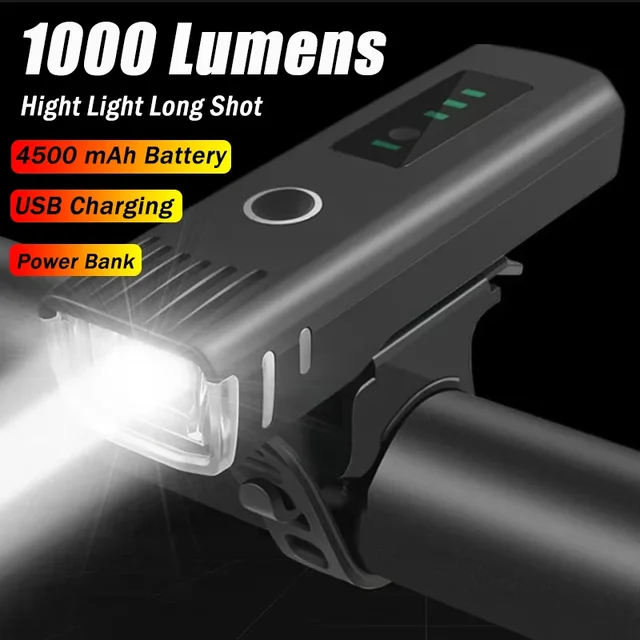 1000LM vélo avant lumière lumineuse vélo lampe de poche LED lanterne de vélo USB Rechargeable vtt vélo feu arrière pour phare de cyclisme 1