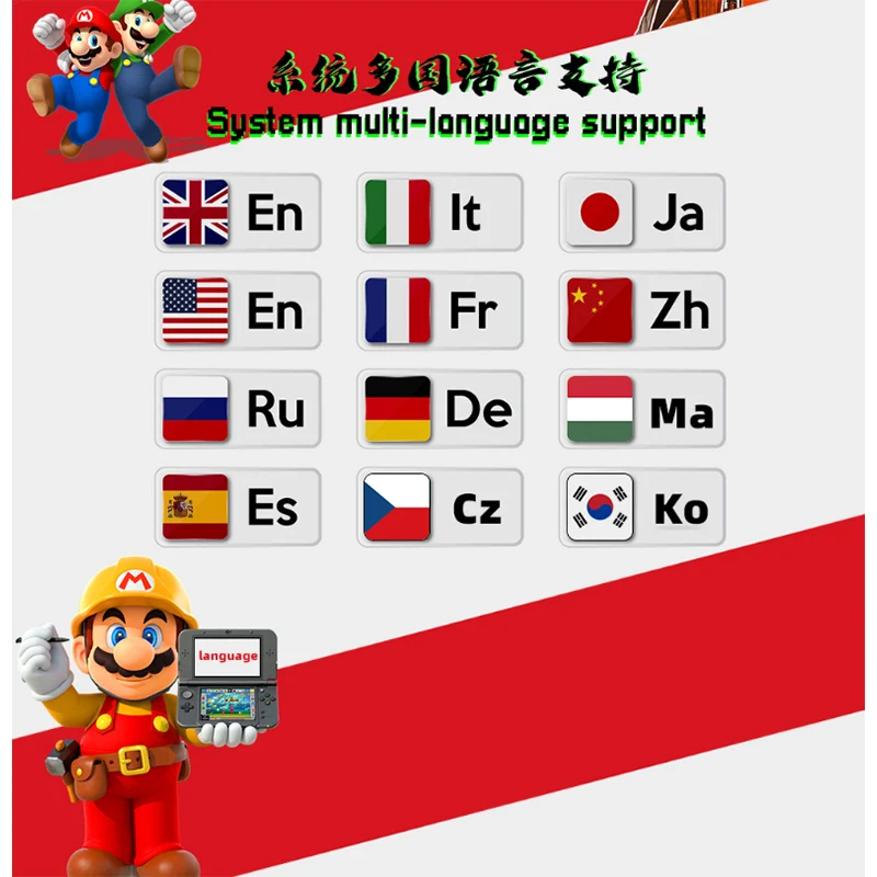 NDS Game Card 16717 in 1 US English 128G Cassetta 64 in1 208 500 NES Scheda Di Gioco Per DSTWO Mini 2/3DS XL 6