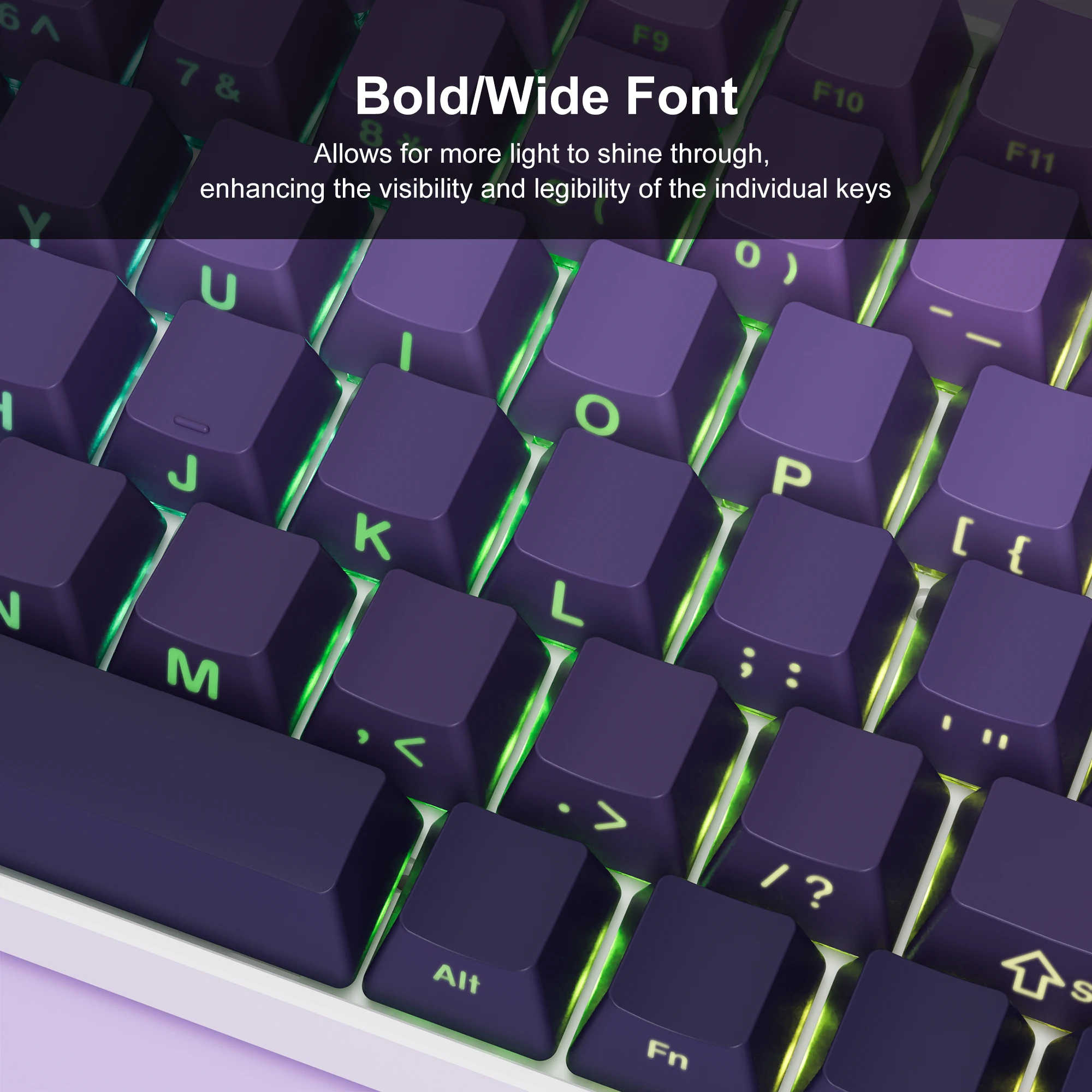 Keycaps Gradiente Roxo Pbt Perfil Oem Backlit Rgb Transparente Double-shot Key Cap para Jogos Mecânicos mx 136 Teclas - Imagem 5