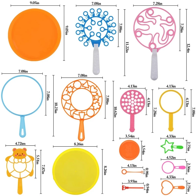15PCS Big Bubbles Wand Kit for Kids Creative Bubble Making Toy Colorful Bubble for Outdoor Activity & Party 4