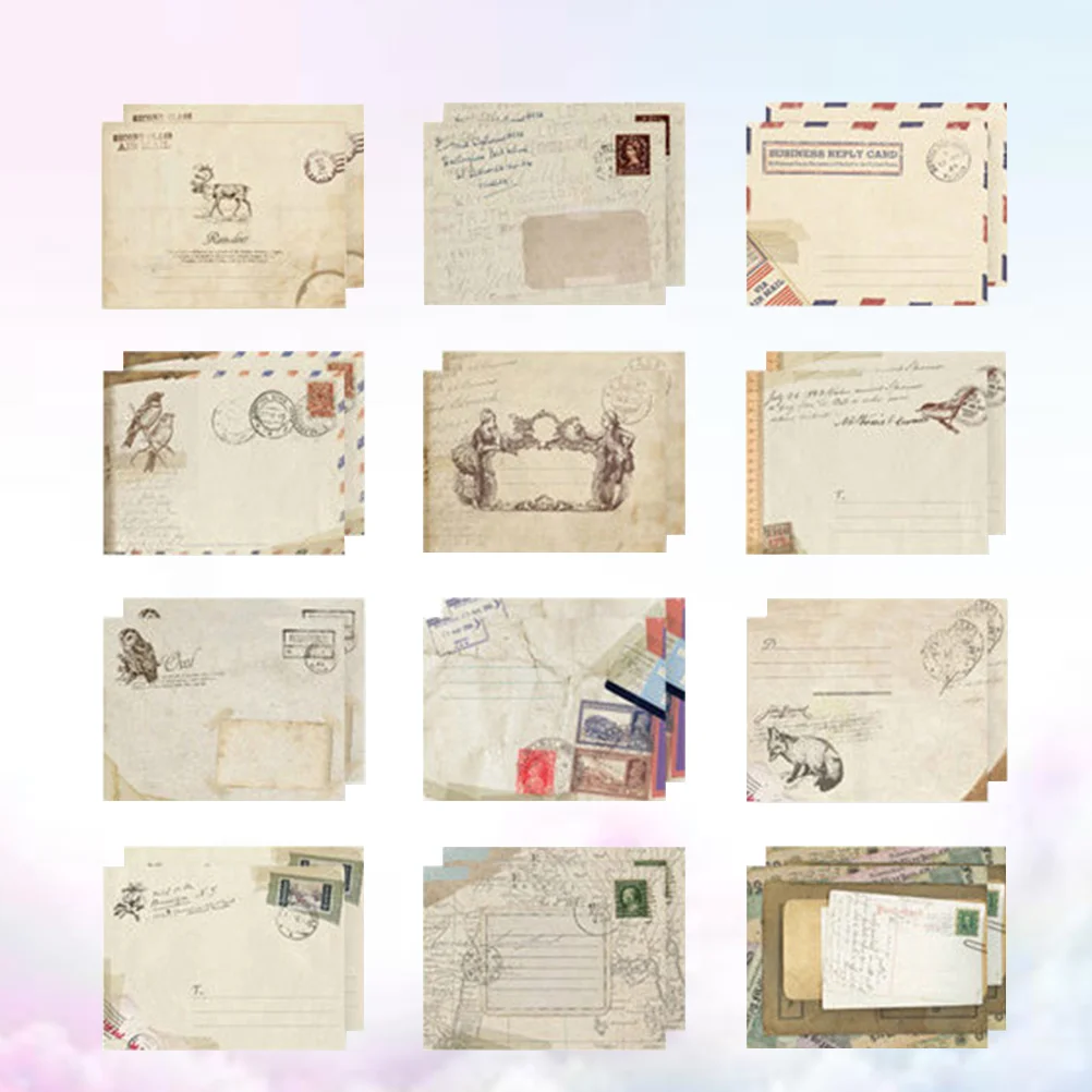 48pcs Retro Mini Envelope Small Colorful Storage Decor Envelopes for Scrapbooking Gift vintage dry flower mini postcard thank you greeting cards letter pads business cards envelope message card sticker letter pad