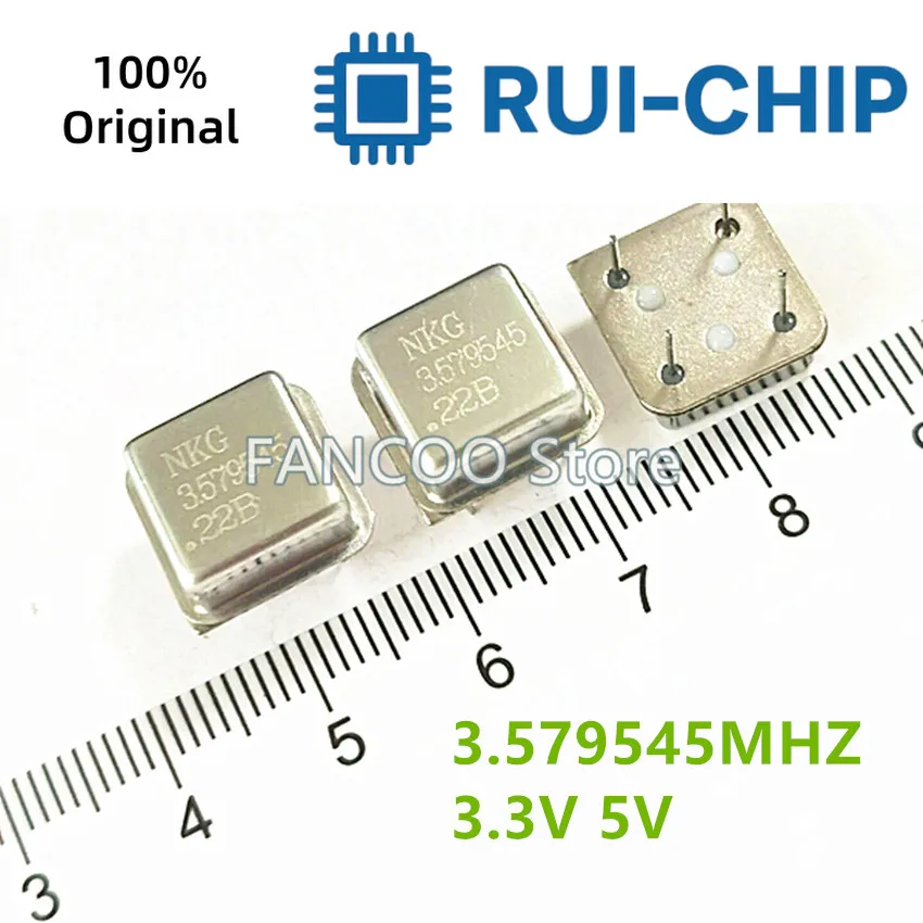 5개 3.579M 3.579545M 3.579MHZ 3.579545MHZ 하프 사이즈 3.3v 5v 크리스탈 클록 오실레이터 OSC DIP-4