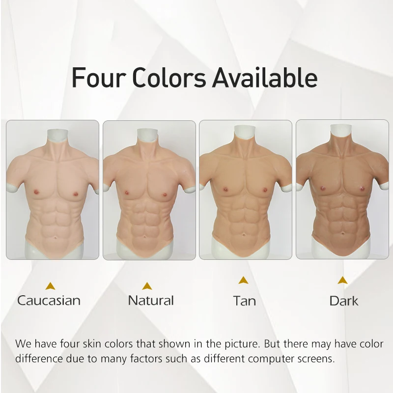 Classic Realistic Fake Muscle Silicone Artificial Skin Actor Cosplay Props Simulation Muscle T-Shirt Mens