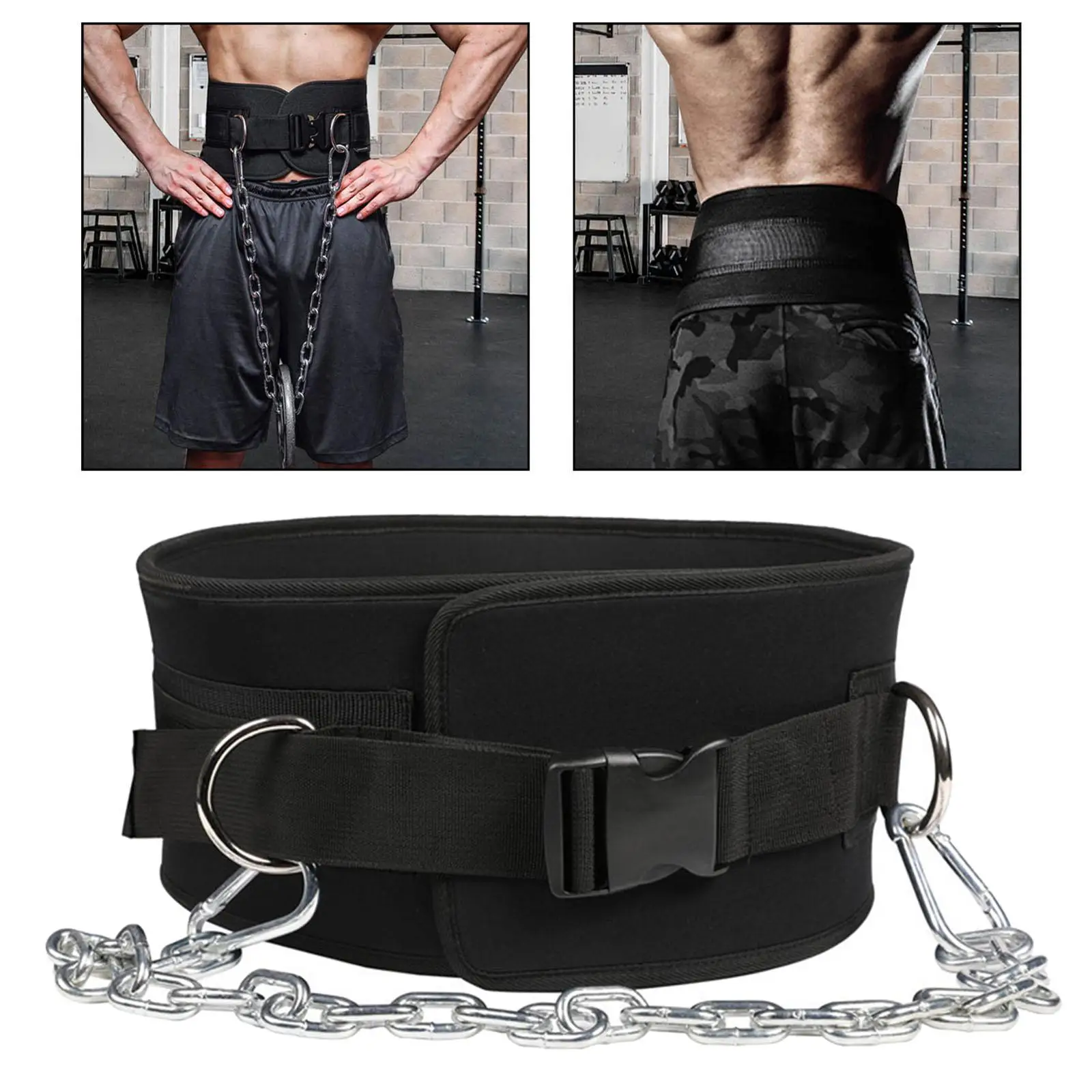 Dipping Belt for Weightlifting with Chain Gym Portable Powerlifting Dip Belt